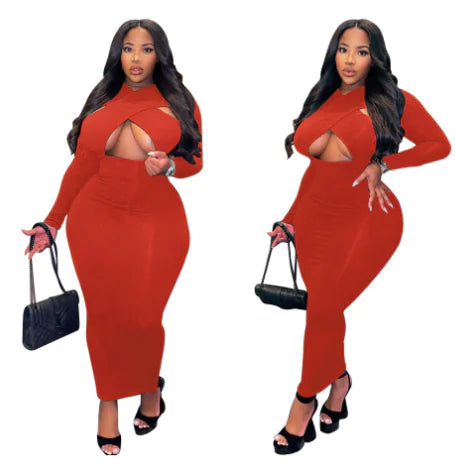 Plus Size Women's Casual Solid Color Fashion Dress