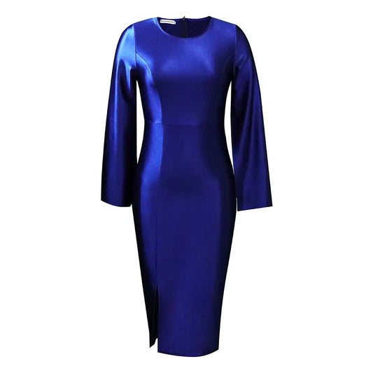Elegant Solid Color Cape Dress for Women